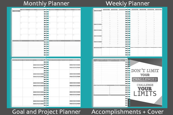 Undated Life Planner + Monthly / Weekly Spread A5 Size Book - Fast & Free UK Shipping