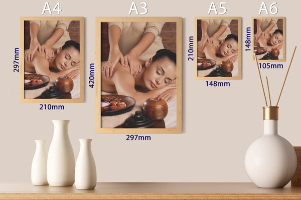 PRINTED POSTER - Beauty Salon Room Wall Decor Print Unframed - Massage