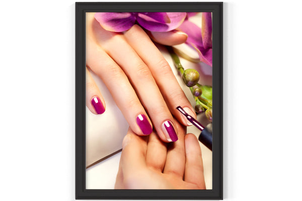 PRINTED POSTER - Beauty Salon Room Wall Decor Print Unframed - Purple Nail