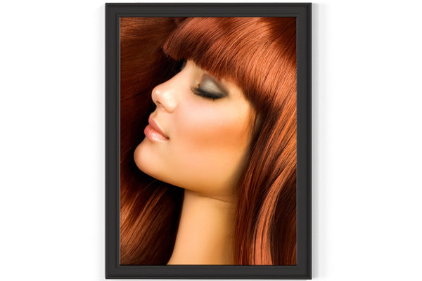 PRINTED POSTER - Beauty Salon Room Wall Decor Print Unframed - Red Hair