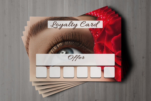 Mini Loyalty Card for Beauty Salons, Eyelash Extension, Lash Lift - A8 size