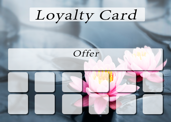 Loyalty Card for Massage/Beauty Salons, Hairdressers, Therapists - Water Lilly photo - A7 size