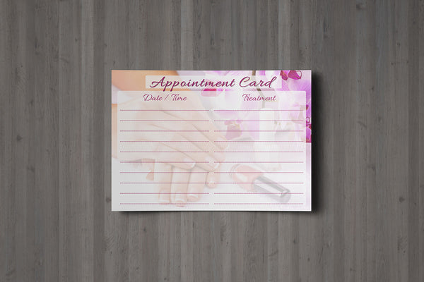 Appointment Card for Beauty Salons, Therapists, Spa