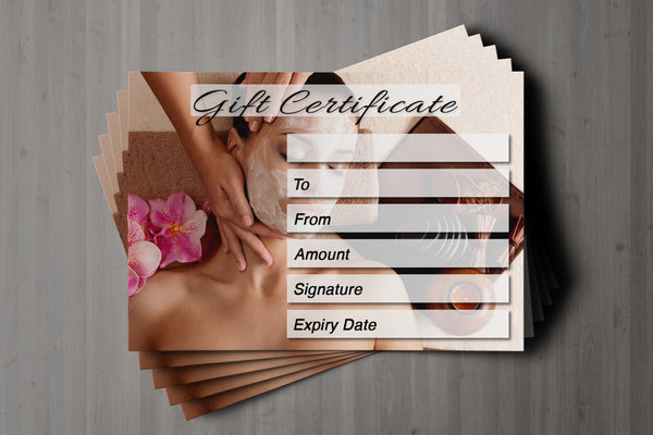 Gift Voucher Card for Beauty Salons, Facial, Spa, Massage