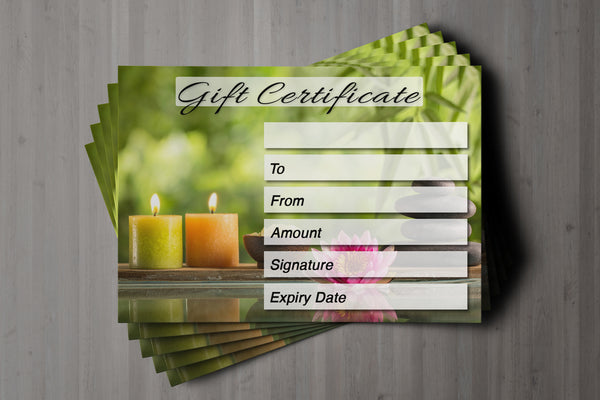 Gift Voucher Card for Hairdressers, Beauty Salons, Nail Treatment, Spa, Massage