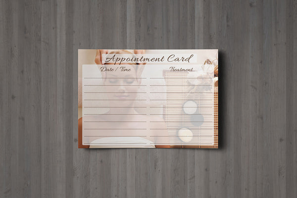 Appointment Card for Massage/Beauty Salons, Therapists