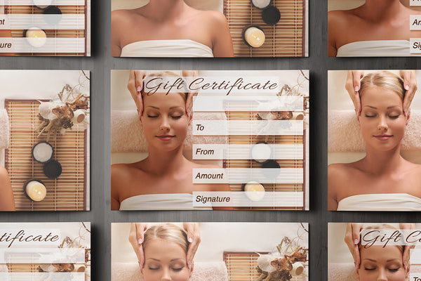 Gift Voucher Card for Massage/Beauty Salons, Hairdressers, Therapists