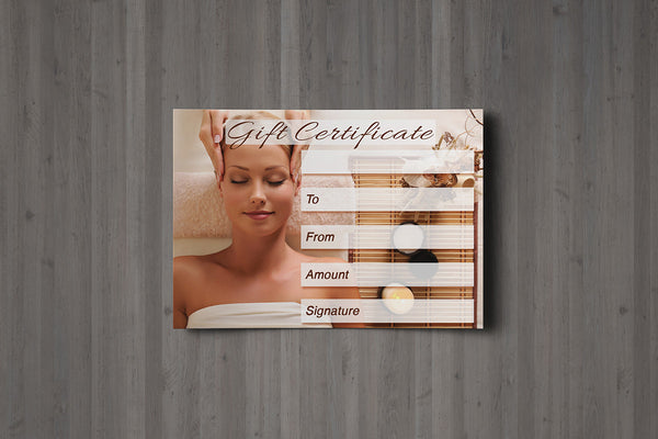 Gift Voucher Card for Massage/Beauty Salons, Hairdressers, Therapists