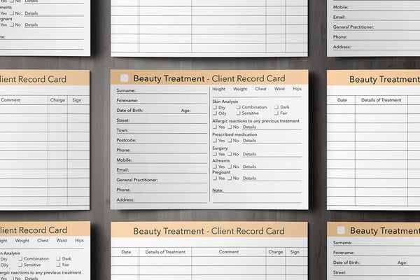 Beauty Client Card / Treatment Consultation Card