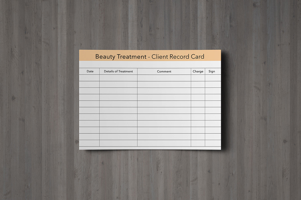 Beauty Client Card / Treatment Consultation Card – Beauty Stationery