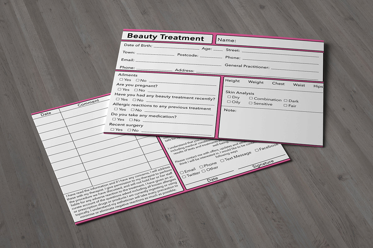 Beauty Client Card Premium Paper - GDPR Compliant – Beauty Stationery