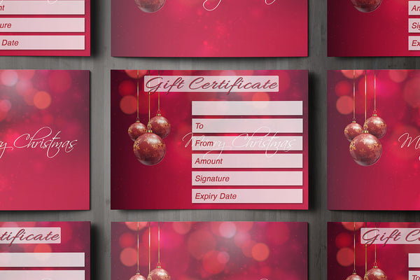 Christmas Gift Voucher Card for Massage/Beauty Salons, Hairdressers, Therapists