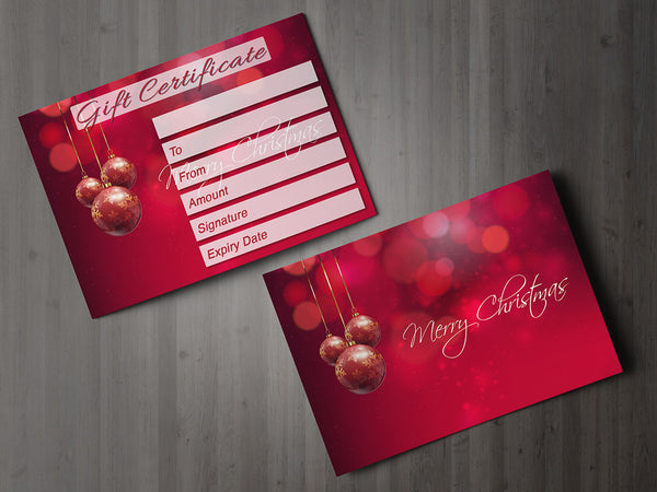 Christmas Gift Voucher Card for Massage/Beauty Salons, Hairdressers, Therapists