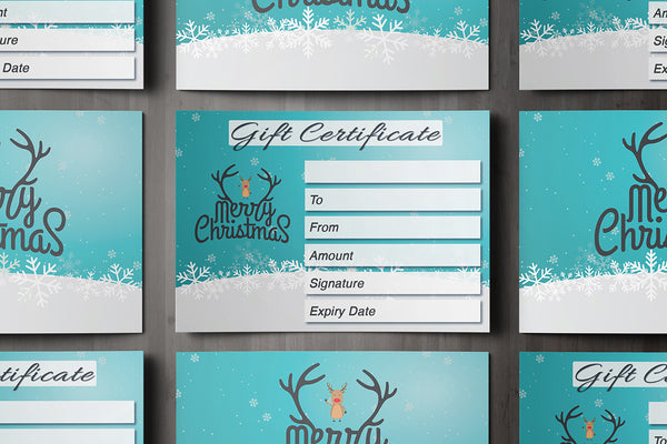 Christmas Gift Voucher Card for Massage/Beauty Salons, Hairdressers, Therapists