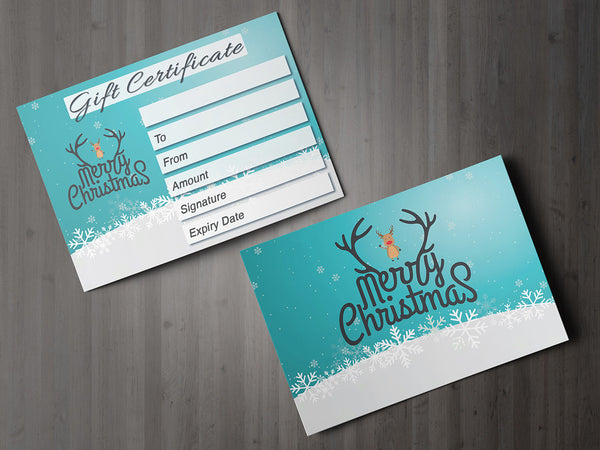 Christmas Gift Voucher Card for Massage/Beauty Salons, Hairdressers, Therapists