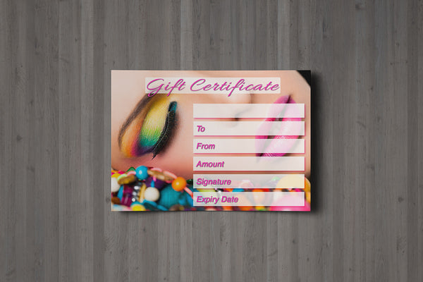 Gift Voucher Card for Massage/Beauty Salons, Hairdressers, Therapists