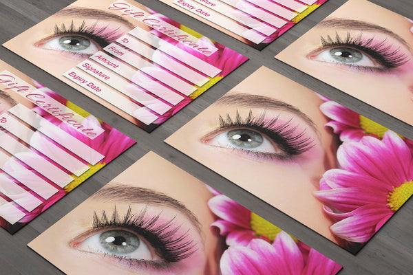 Gift Voucher Card for Makeup / Beauty Salons, Eyelash Extension, Lash Lift Treatment