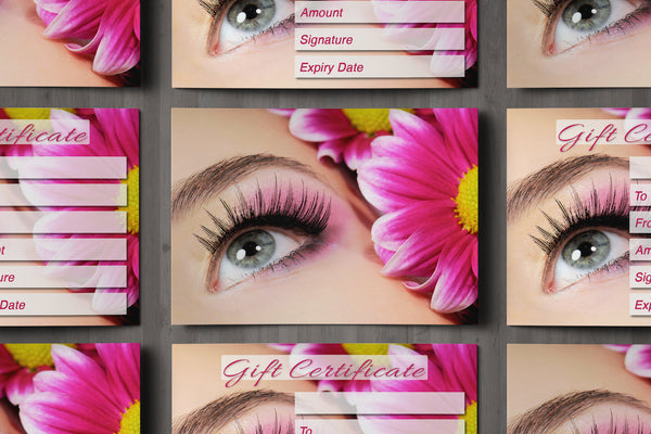 Gift Voucher Card for Makeup / Beauty Salons, Eyelash Extension, Lash Lift Treatment