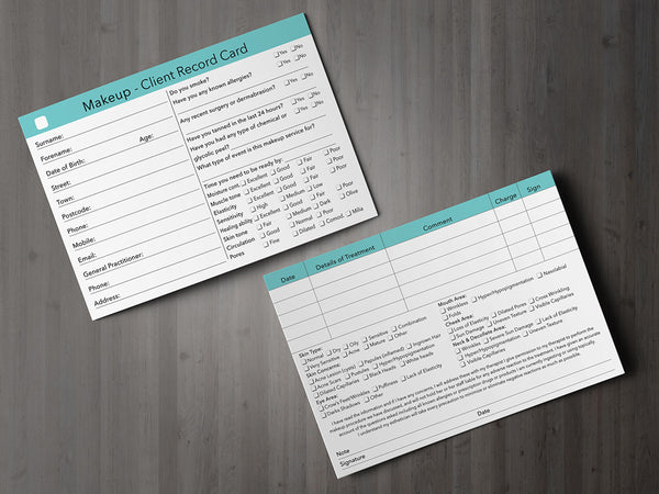 Makeup Client Card / Treatment Consultation Card