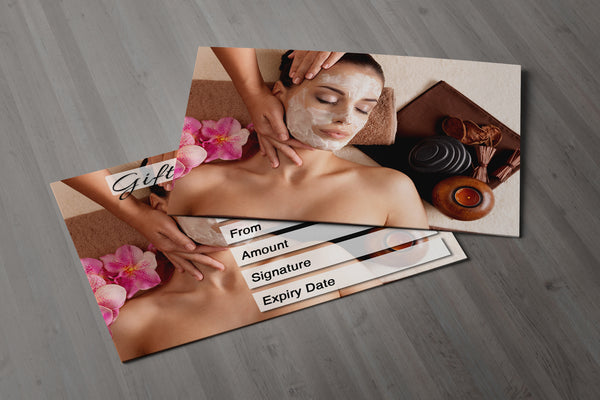 Gift Voucher Card for Beauty Salons, Facial, Spa, Massage