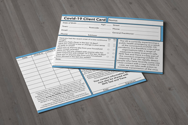COVID-19 NHS Client Card Premium Paper - GDPR Compliant