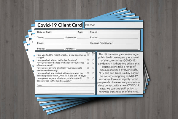 COVID-19 NHS Client Card Premium Paper - GDPR Compliant