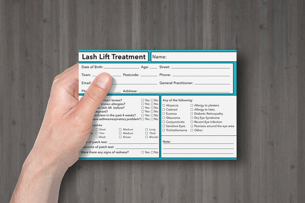 Lash Lift Client Card Premium Paper - GDPR Compliant