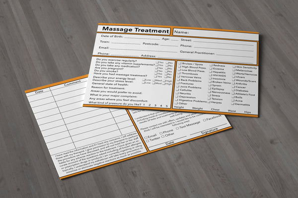 GDPR Compliant Client Card / Massage Client Cards