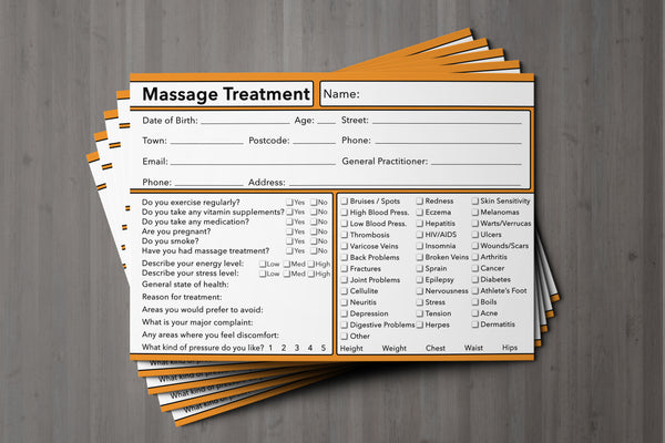 GDPR Compliant Client Card / Massage Client Cards