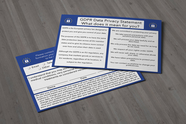 GDPR Compliant Client Card / General Card for All Client Cards / Premium Paper