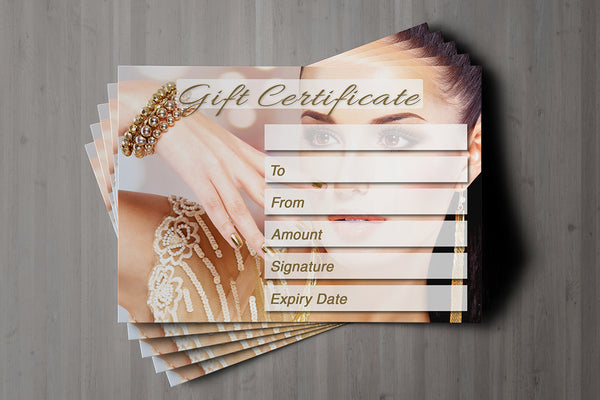 Gift Voucher Card for Hairdressers, Beauty Salons, Nail Treatment, Spa, Massage, Holistic