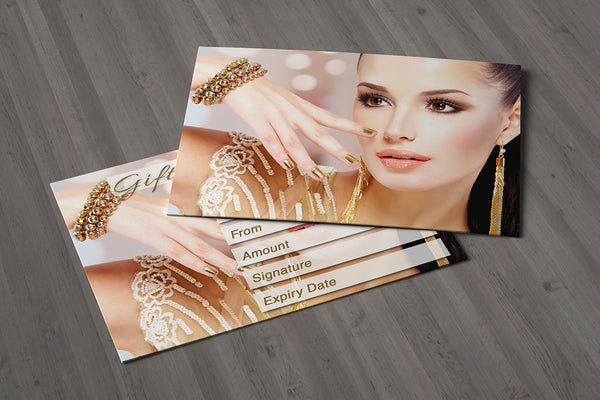 Gift Voucher Card for Hairdressers, Beauty Salons, Nail Treatment, Spa, Massage, Holistic