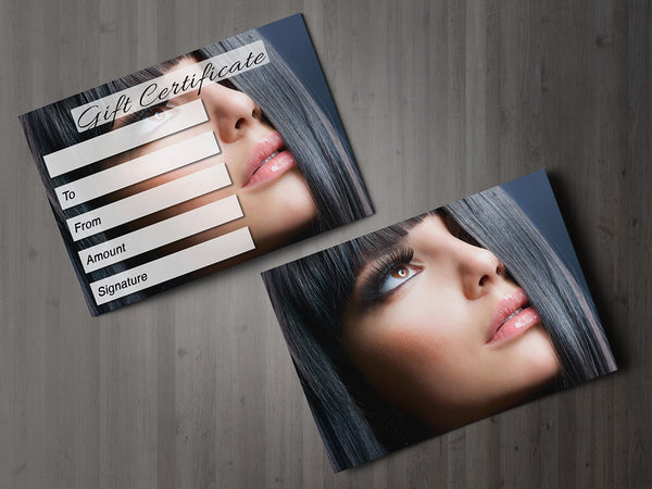 Gift Voucher Card for Beauty Salons, Hairdressers, Eyelash Extension, Makeup - Hair design