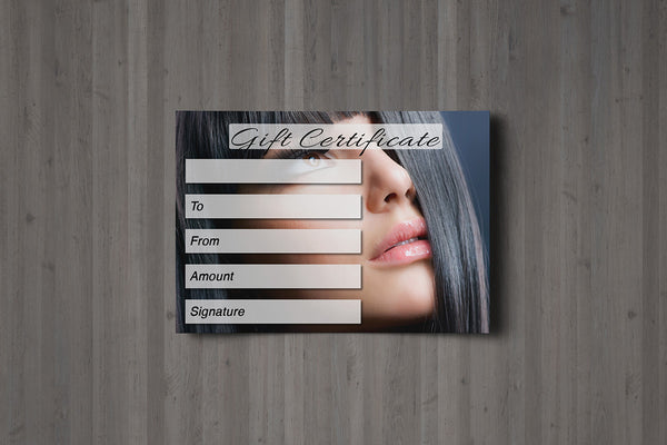 Gift Voucher Card for Beauty Salons, Hairdressers, Eyelash Extension, Makeup - Hair design