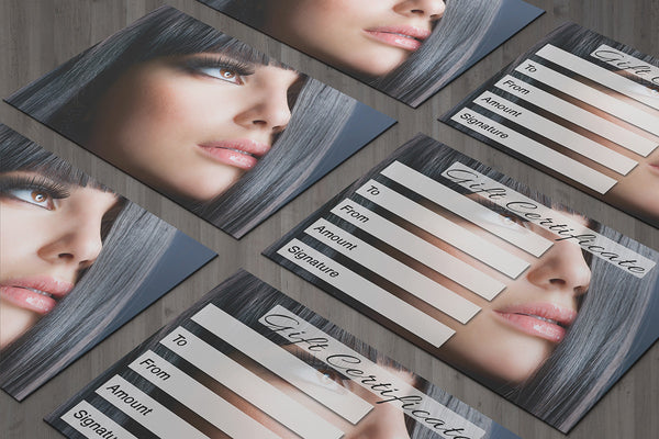 Gift Voucher Card for Beauty Salons, Hairdressers, Eyelash Extension, Makeup - Hair design