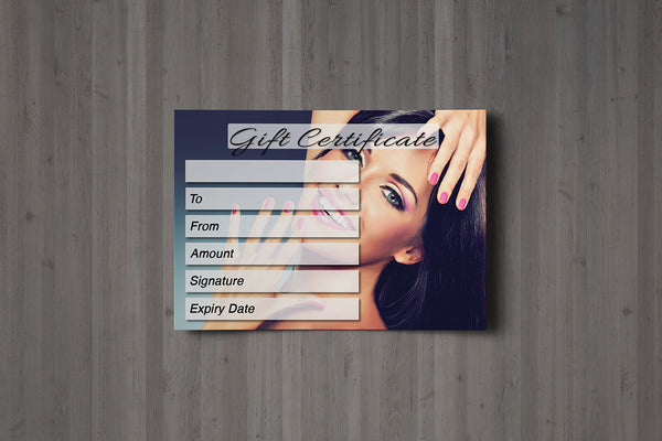 Gift Voucher Card for Massage/Beauty Salons, Hairdressers, Therapists - Nail/Hair Photo