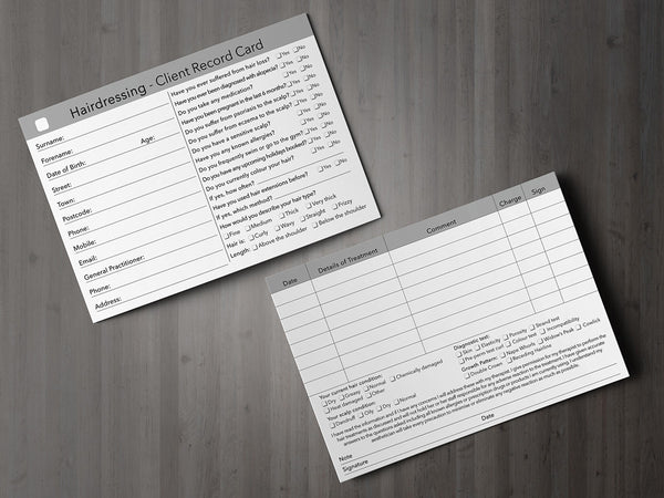 Hairdressing Client Card / Treatment Consultation Card