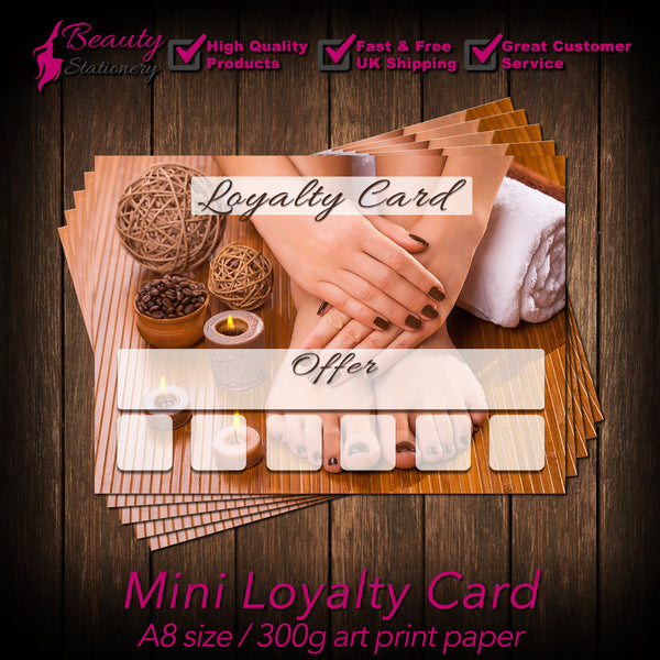 Mini Loyalty Card for Beauty Salons, Nail technicians - A8 size