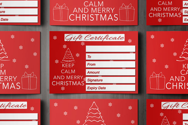 Christmas Gift Voucher Card for Massage/Beauty Salons, Hairdressers, Therapists