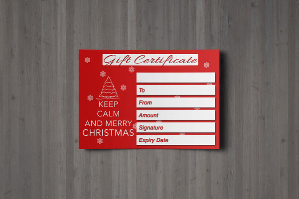 Christmas Gift Voucher Card for Massage/Beauty Salons, Hairdressers, Therapists