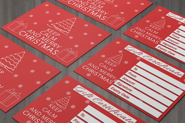 Christmas Gift Voucher Card for Massage/Beauty Salons, Hairdressers, Therapists