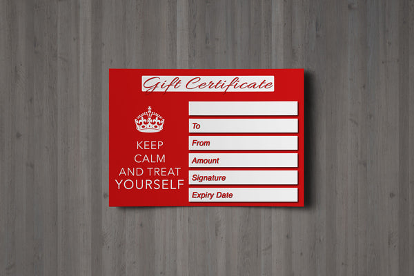 Gift Voucher Card for Massage/Beauty Salons, Hairdressers, Therapists