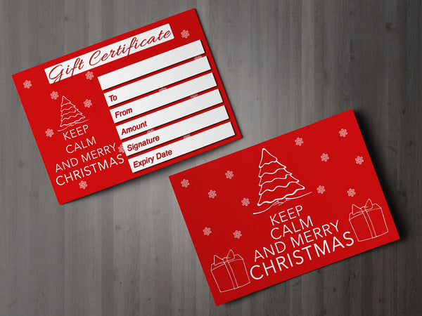 Christmas Gift Voucher Card for Massage/Beauty Salons, Hairdressers, Therapists