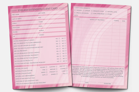 Eyelash Extension Client Card / Treatment Consultation Card / Portrait Design