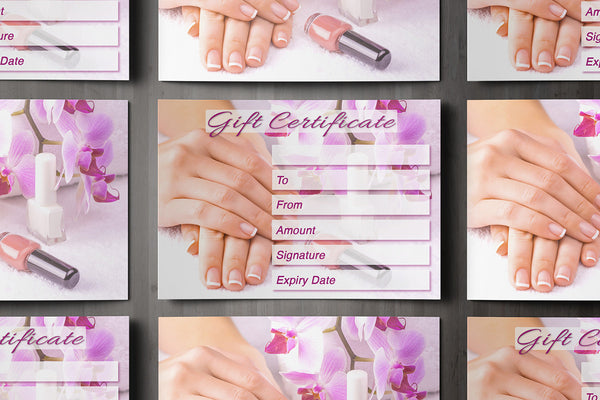 Gift Voucher Card for Beauty Salons, Nail Technicians, Therapists - Manicure Photo