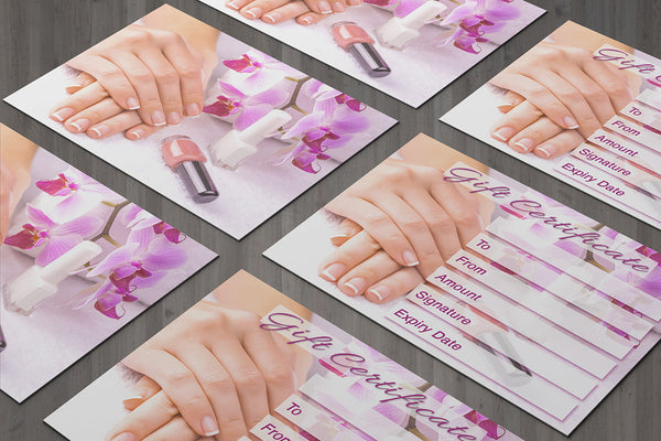 Gift Voucher Card for Beauty Salons, Nail Technicians, Therapists - Manicure Photo