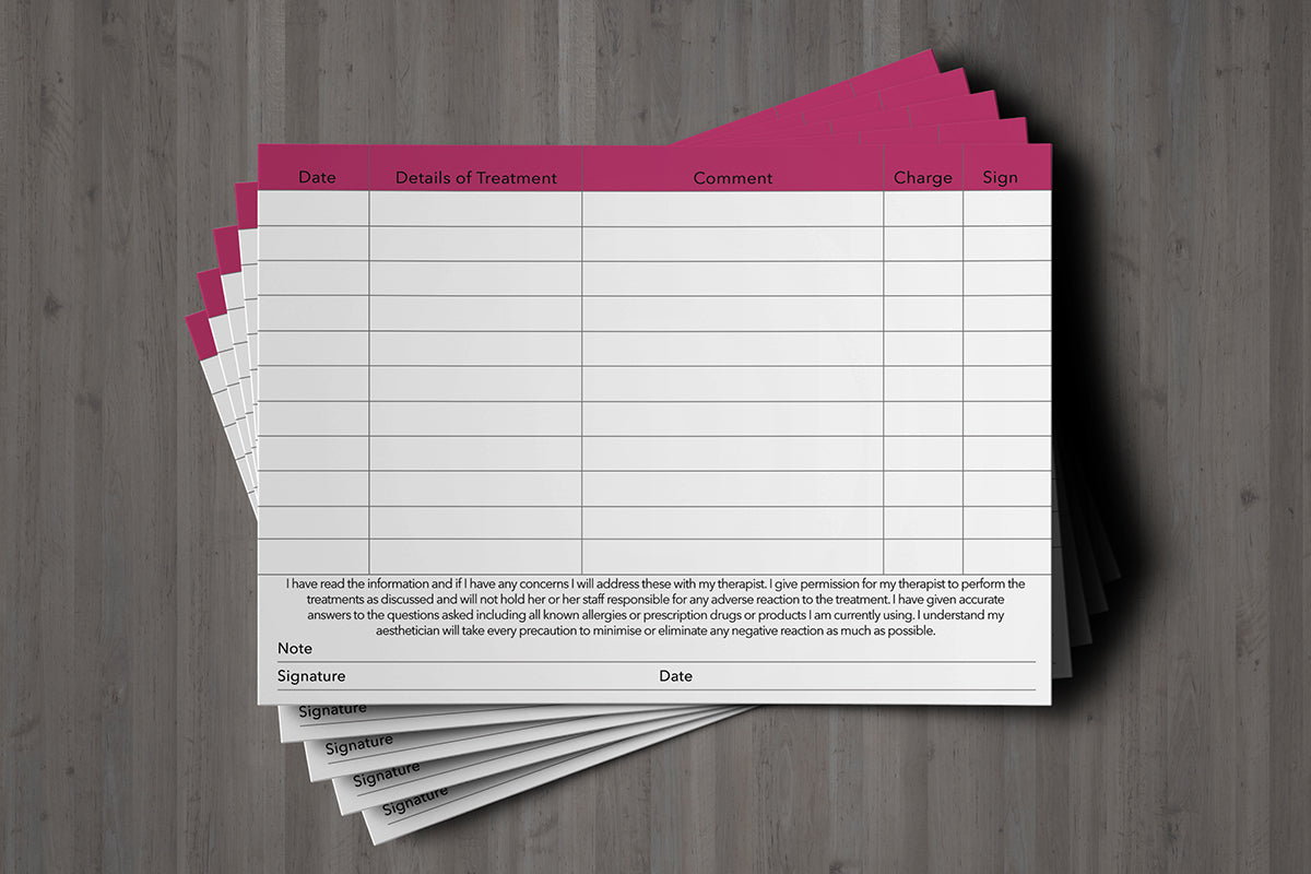 Nail Manicure Pedicure Client Card / Treatment Consultation Card ...