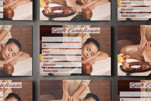 Gift Voucher Card for Massage/Beauty Salons, Therapists