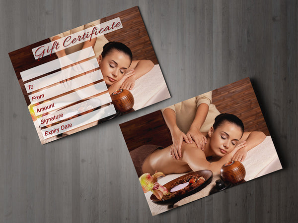 Gift Voucher Card for Massage/Beauty Salons, Therapists