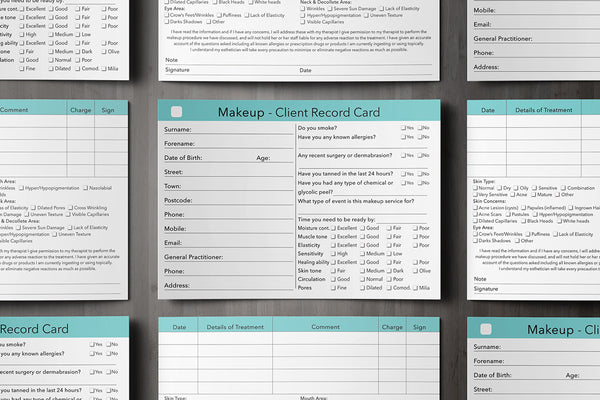 Makeup Client Card / Treatment Consultation Card